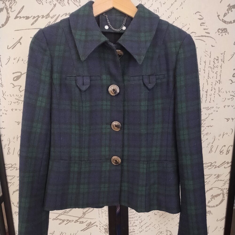 Plaid Wool Blazer/Coat (Small/Petite)